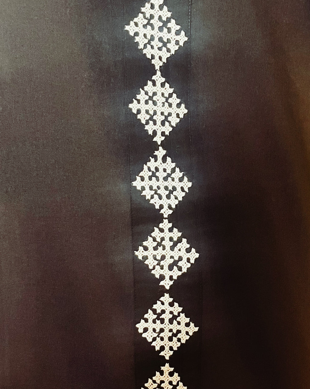 Black Ikat Applique Kurta - Sathi (Size - M) - Anuradha Ramam