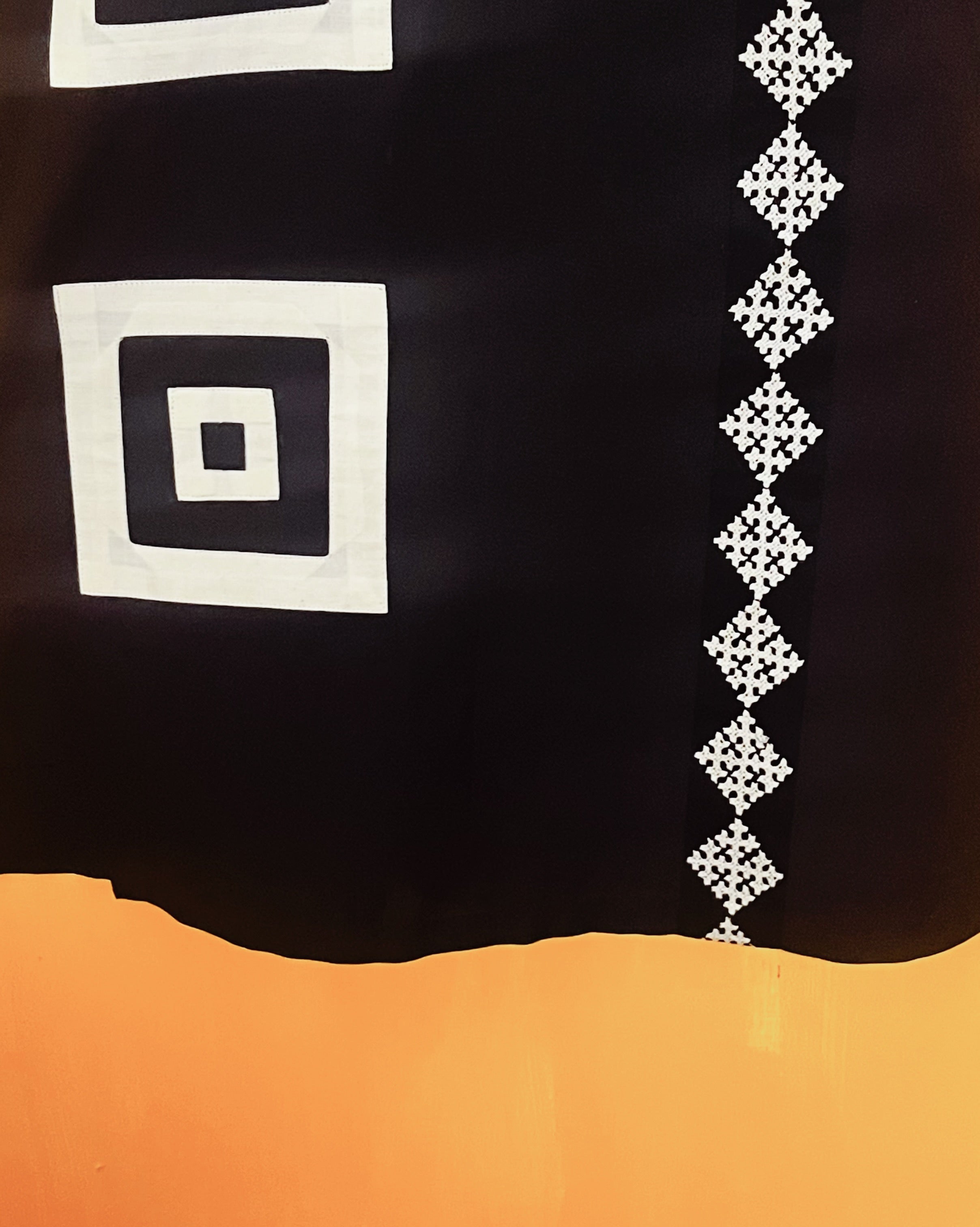 Black Ikat Applique Kurta - Sathi (Size - M) - Anuradha Ramam