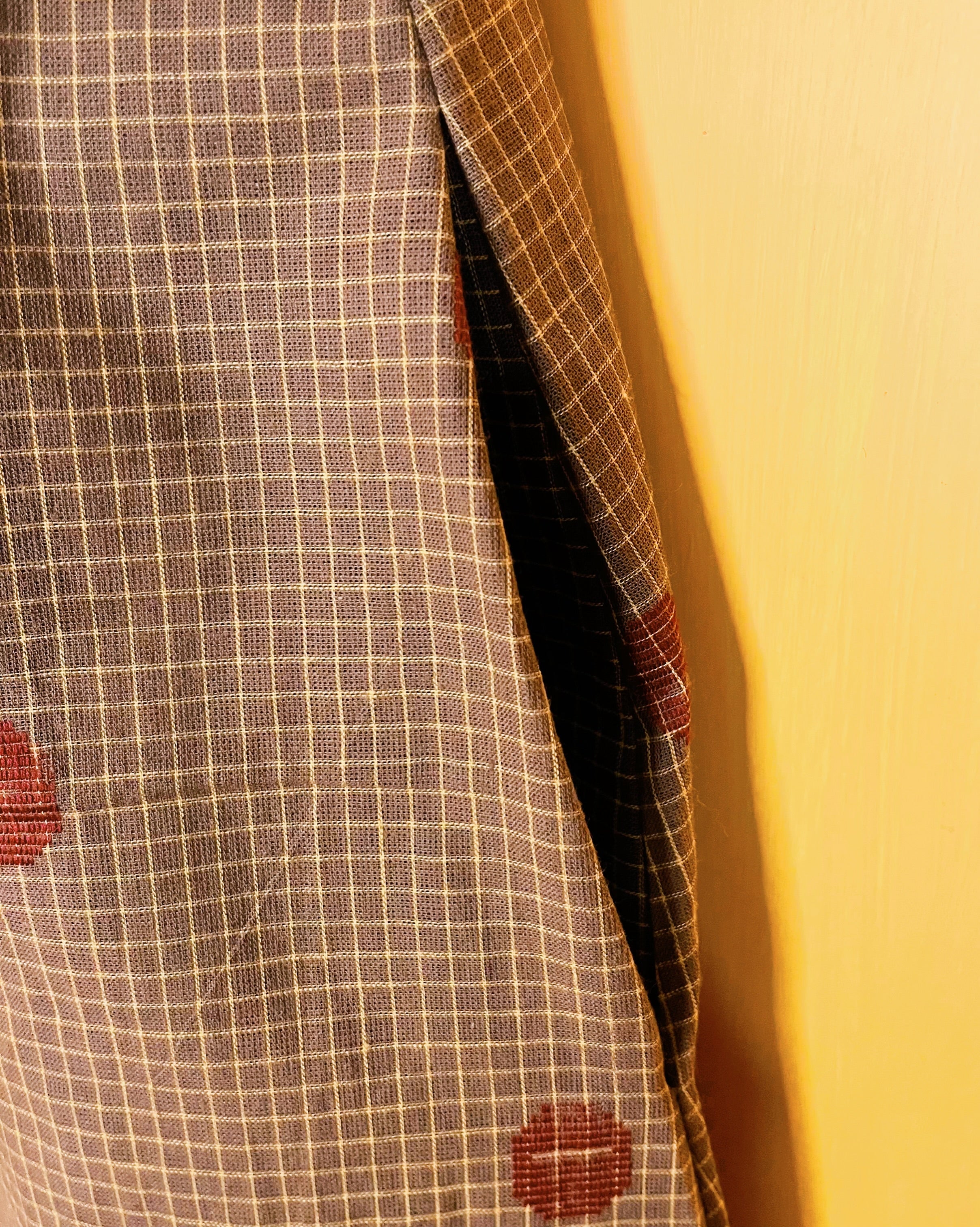 Mustard Ikat A-Line Dress - Vanya (Size - M) - Anuradha Ramam