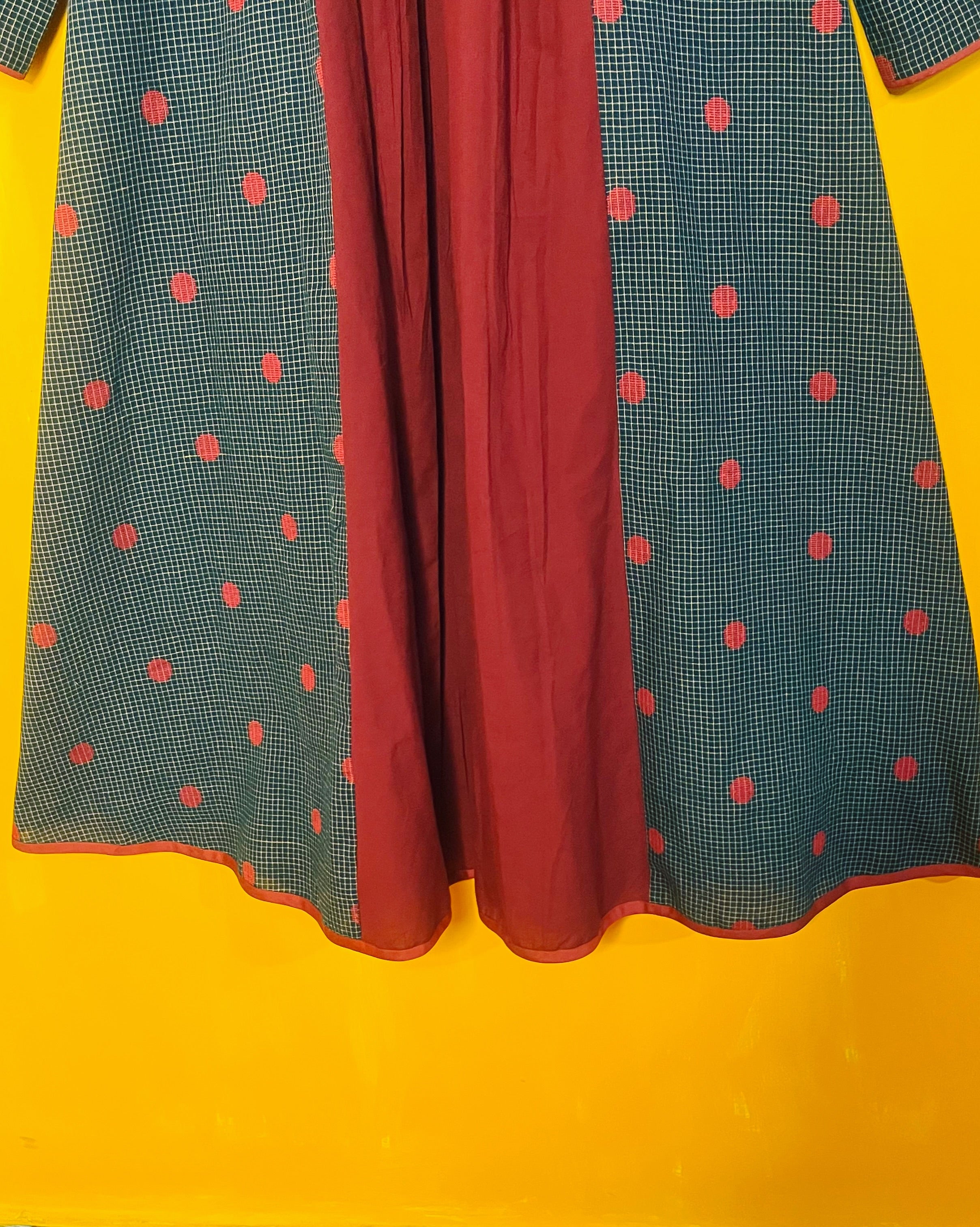 A - Line Blue Ikat Dress - Radha (Size- XL) - Anuradha Ramam