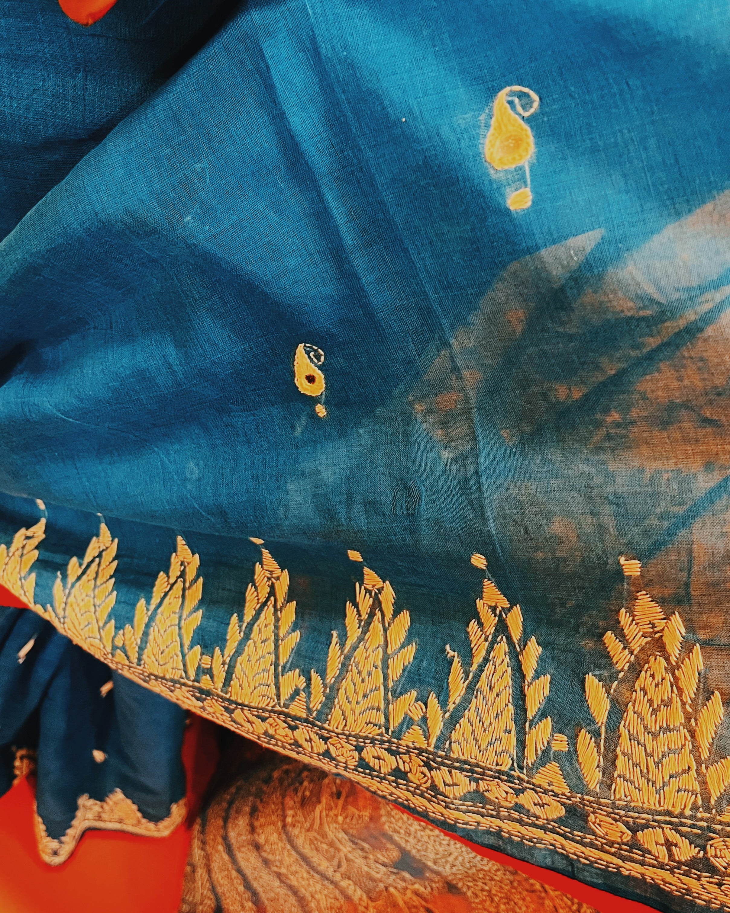 Kantha Embroidered Saree - Nitya - Anuradha Ramam