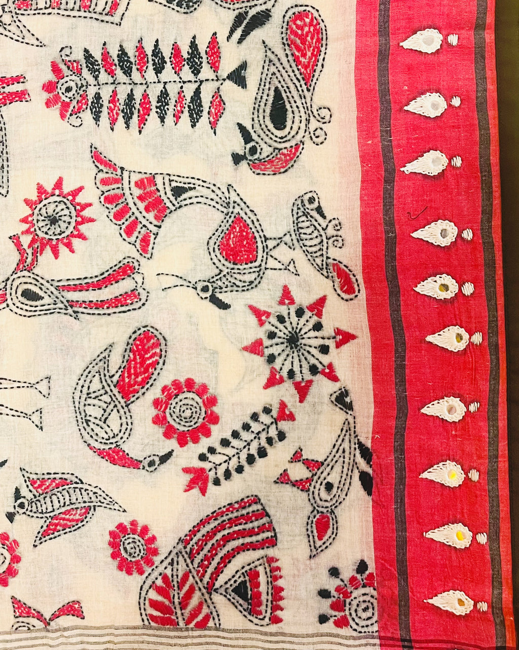 Kantha Embroidery Dupatta - Anagha - Anuradha Ramam
