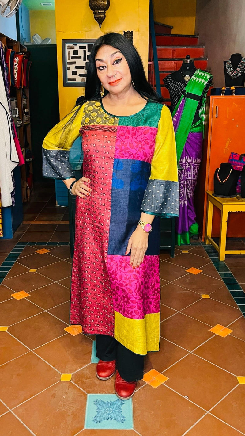 Bahaari patchwork kurta