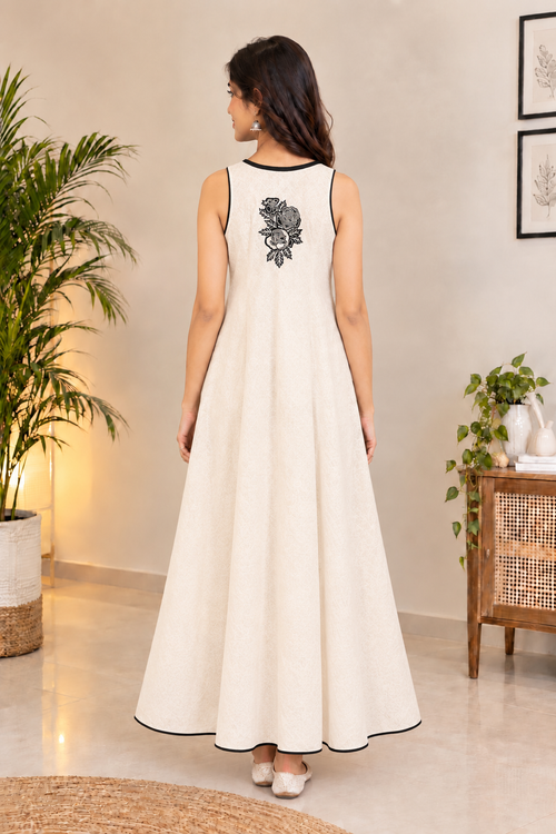 A - Line Applique Dress - Janani (Size - M, L & XL)