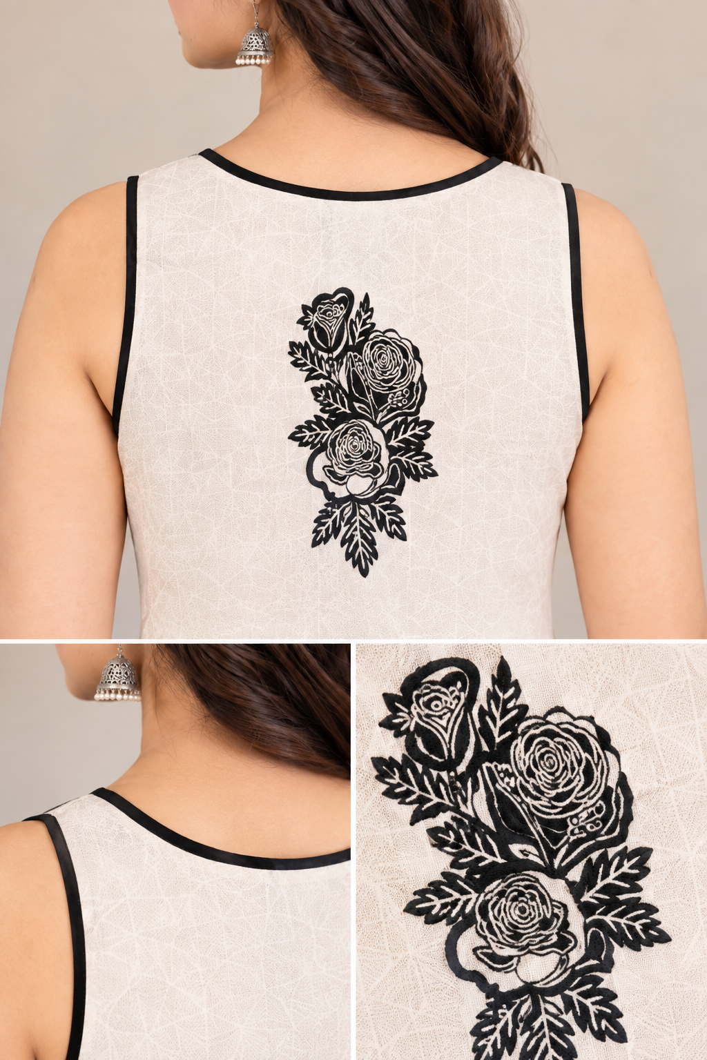 A - Line Applique Dress - Janani (Size - M, L & XL)