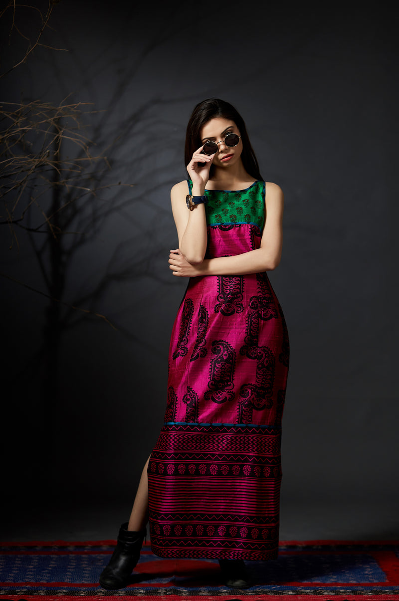 Malini - Silk Sheath Dress - Anuradha Ramam