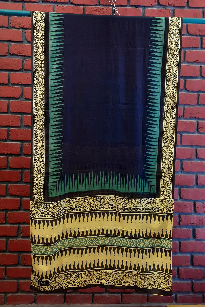 Aroma -Woven Malda Silk Handblock Printed Dupatta