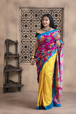 Gulabi - Hand Crafted Floral Embroidered Saree