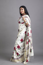 Pooja - Linen Hand Embroidered Saree
