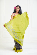 Rupal - Woven Mulmul Handblock Printed Saree.