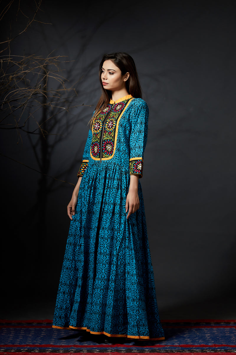 Ojasvi - Maxi Dress - Blue - Anuradha Ramam