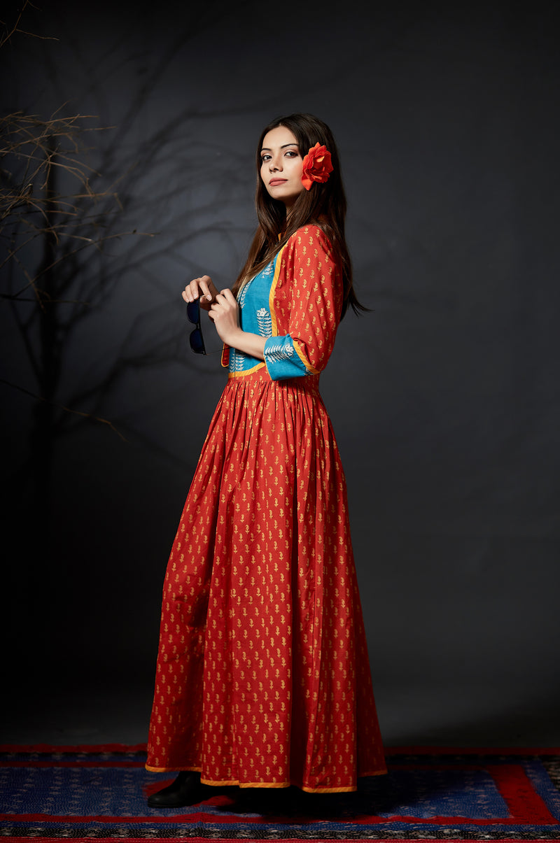 Ojasvi - Maxi Dress - Orange - Anuradha Ramam