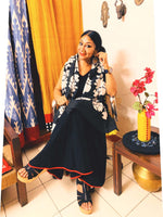 Black Rose Stole - Anuradha Ramam- Hand woven- Hand block print - Sustainable fashion- Conscious fashion- Vocal for local