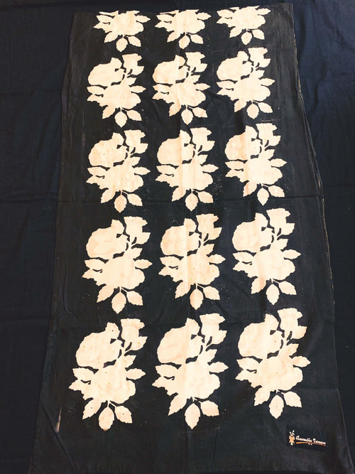 Black Rose Stole - Anuradha Ramam- Hand woven- Hand block print - Sustainable fashion- Conscious fashion- Vocal for local