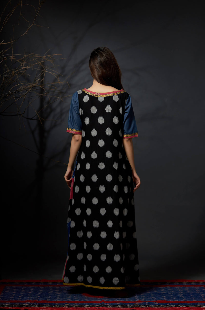Chandana - Paneled Maxi Dress - Anuradha Ramam- Hand woven- Sustainable fashion- Conscious fashion- Vocal for local
