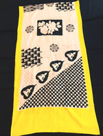 Checkmate Yellow Stole - Anuradha Ramam-Hand woven- Hand block print - Sustainable fashion- Conscious fashion- Vocal for local
