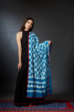 Firozi - Kutch Embroidery Mirrored Dupatta - Anuradha Ramam-Hand woven- kantha emb-Sustainable fashion- Conscious fashion- Vocal for local