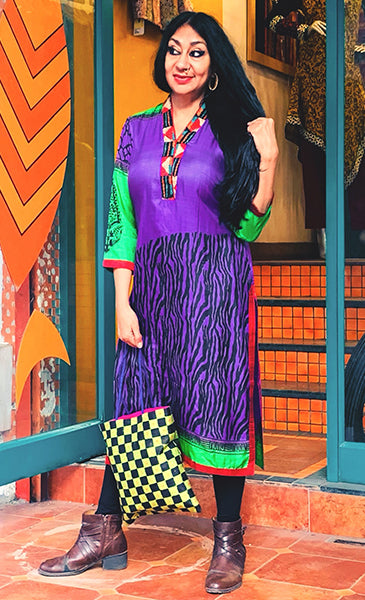 Hiral Kurta - Anuradha Ramam-Hand woven- Hand block print - Sustainable fashion- Conscious fashion- Vocal for local