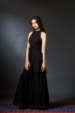 Kali - Sharara Set - Black - Anuradha Ramam-Hand woven- Ikat-Sustainable fashion- Conscious fashion- Vocal for local