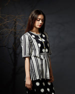 Karvi - Polka and Striped Ikat Top - Anuradha Ramam-Hand woven- Ikat-Sustainable fashion- Conscious fashion- Vocal for local
